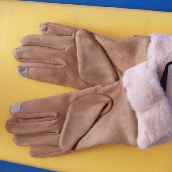 Taupe Brown Fashion Metal Buckle Touchscreen Warm Winter Gloves - Picture 5 of 7